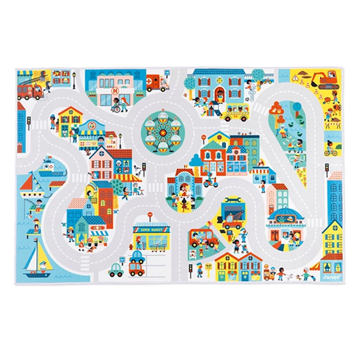 Speelkleed met circuit - Stad | Janod Speelkleed met circuit - Stad | Janod